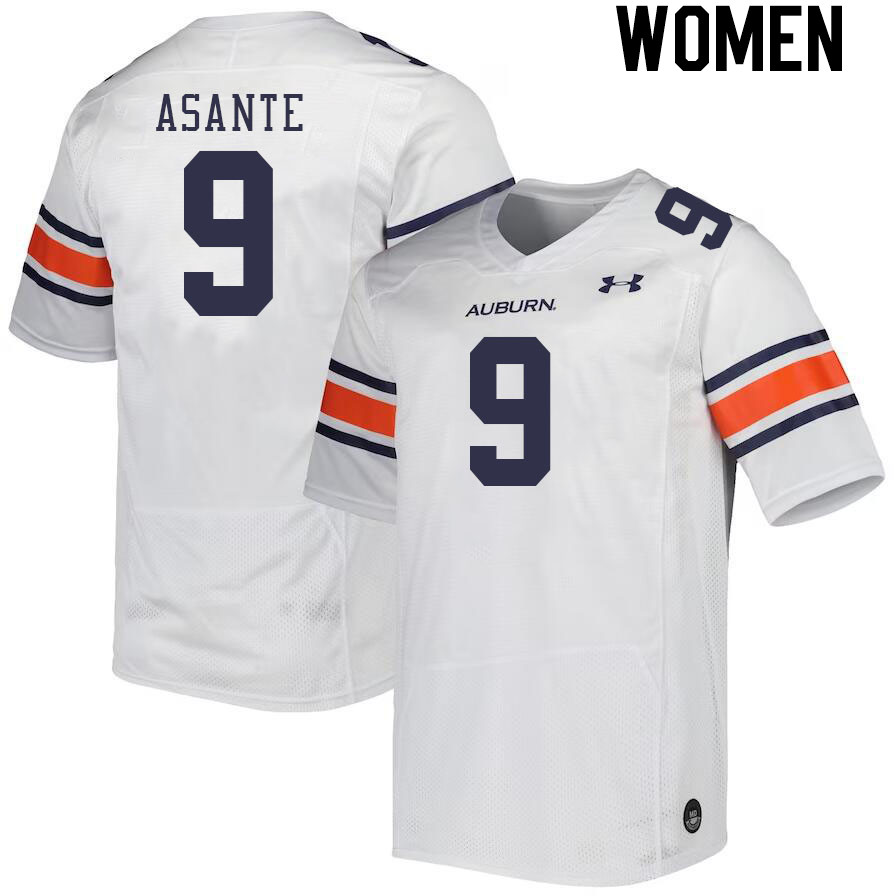 Women's Auburn Tigers #9 Eugene Asante White 2023 College Stitched Football Jersey